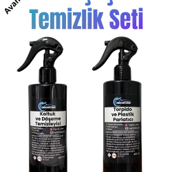 Torpido Plastik Parlatıcı ve Döşeme Koltuk Temizleyici Set - Yüksek kalite 400ml 2X