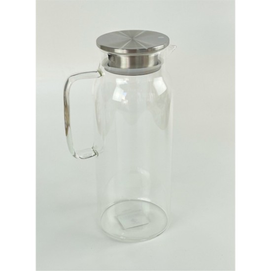 1500 ml Borosilikat Cam Su Sürahisi - Metal Kapaklı ve Isıya Dayanıklı 1500 ml Borosilikat Cam Su Sürahisi - Metal Kapaklı ve Isıya Dayanıklı