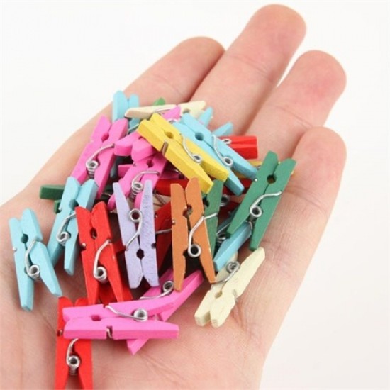 Ahşap Renkli Mini Mandal 100 Adet Ahşap Renkli Mini Mandal 100 Adet