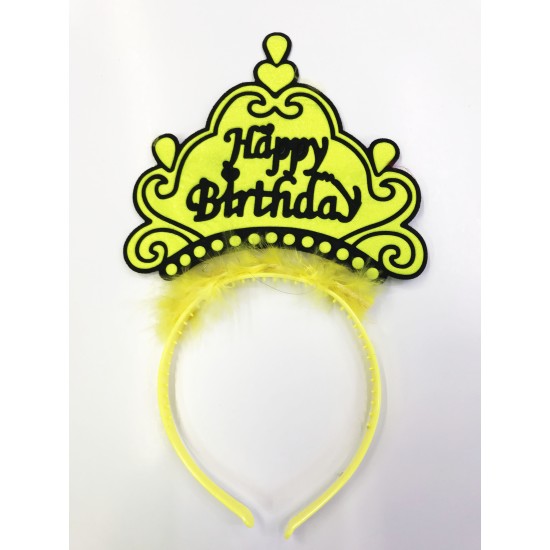 Happy Birthday Yazılı Neon Renk Taç 12 Adet Happy Birthday Yazılı Neon Renk Taç 12 Adet