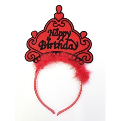 Happy Birthday Yazılı Neon Renk Taç 12 Adet