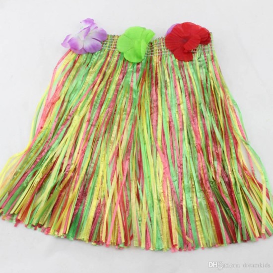 Hawaii Hula Eteği Karışık Renk 40 cm Hawaii Hula Eteği Karışık Renk 40 cm