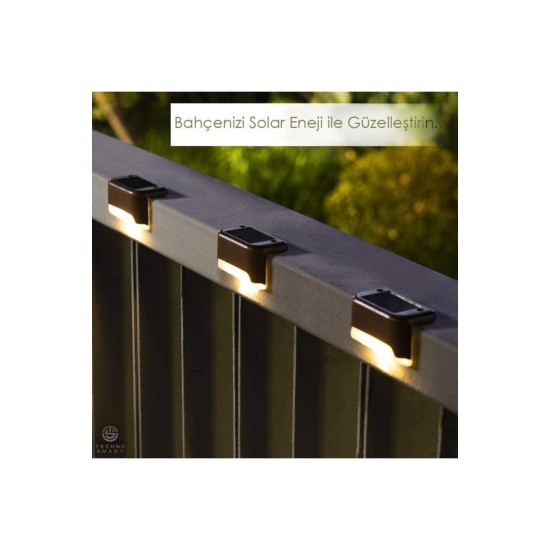 WaterProof Solar Merdiven Lambası 4 Adet WaterProof Solar Merdiven Lambası 4 Adet