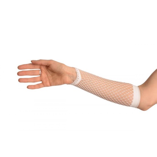 Örgü Beyaz Parmak Arası File Eldiven 26 cm Örgü Beyaz Parmak Arası File Eldiven 26 cm