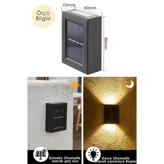 Solar Aplik Çift Taraflı Lamba Solar Aplik Çift Taraflı Lamba