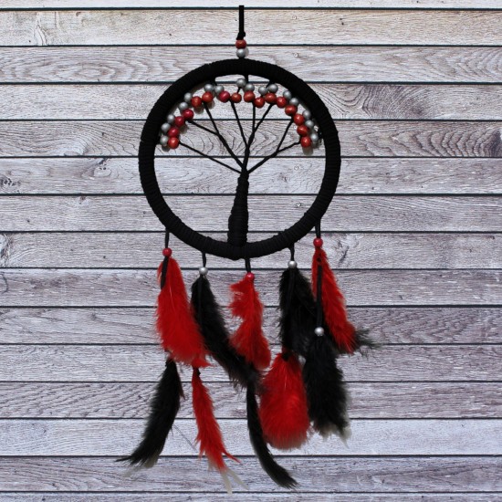 Siyah Kırmızı Hayat Ağacı Dream Catcher Siyah Kırmızı Hayat Ağacı Dream Catcher