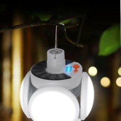 Solar Güneş Enerji Ve Usb Sarjlı 5 Kanatlı Bahçe Aydınlatma Led Askılı Pratik Kamp Lamba
