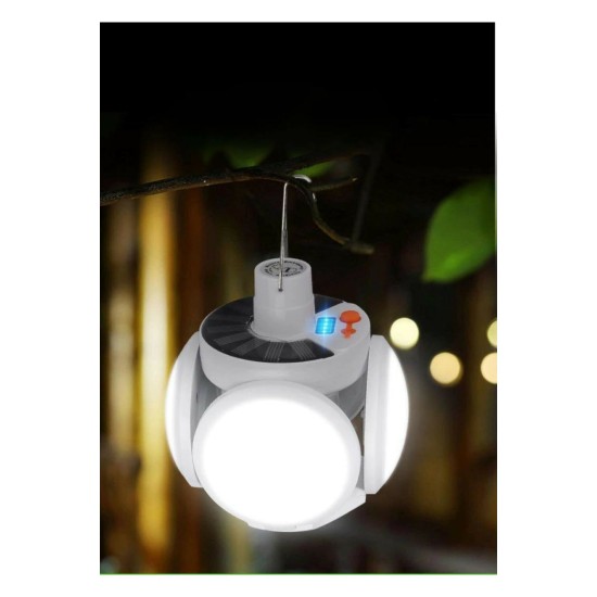 Solar Güneş Enerji Ve Usb Sarjlı 5 Kanatlı Bahçe Aydınlatma Led Askılı Pratik Kamp Lamba Solar Güneş Enerji Ve Usb Sarjlı 5 Kanatlı Bahçe Aydınlatma Led Askılı Pratik Kamp Lamba