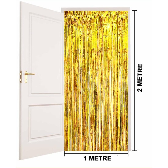 Ekstra Metalize Parlak Saçaklı Arka Fon Perde Gold Ekstra Metalize Parlak Saçaklı Arka Fon Perde Gold