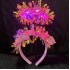 Püsküllü Led Işıklı Parlak Hologramlı Taç Pembe