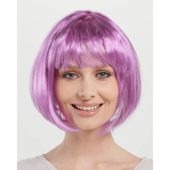 Düz Kesim Küt Parti Peruğu Rose Pembe Düz Kesim Küt Parti Peruğu Rose Pembe