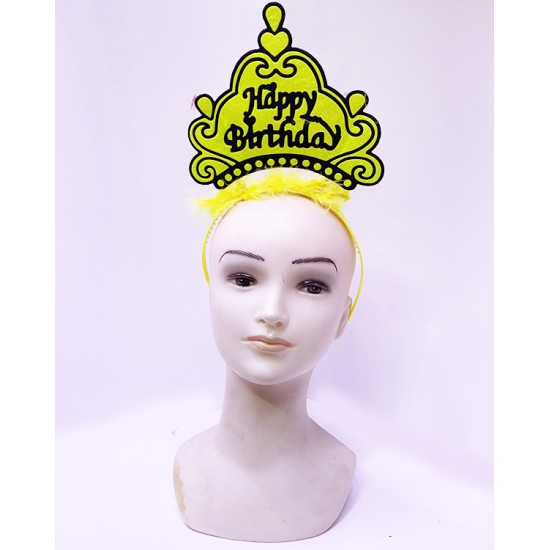 Happy Birthday Neon Sarı Taç Happy Birthday Neon Sarı Taç