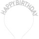 Gümüş Kristal Taşlı Happy Birthday Tacı Gümüş Kristal Taşlı Happy Birthday Tacı