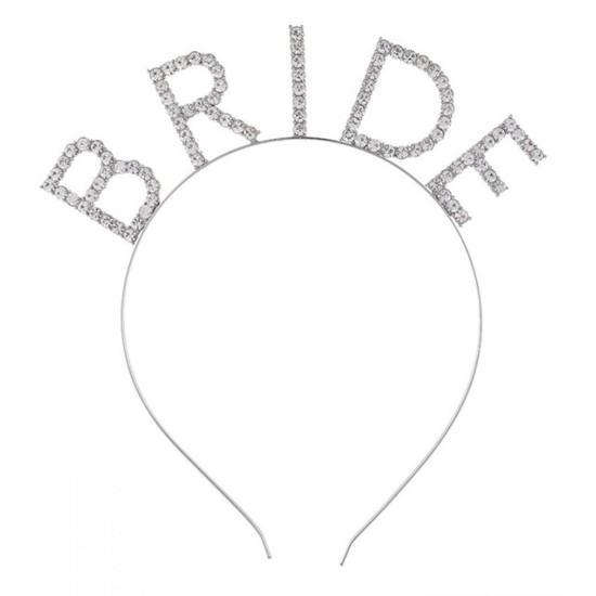 Bekarlığa Veda Kristal Taşlı Gümüş Bride Tacı Bekarlığa Veda Kristal Taşlı Gümüş Bride Tacı