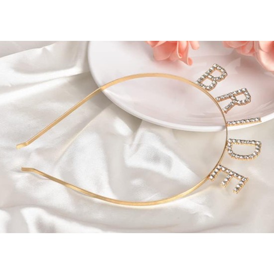 Altın Gold Renk Bekarlığa Veda Kristal Taş Bride Tacı İthal Altın Gold Renk Bekarlığa Veda Kristal Taş Bride Tacı İthal
