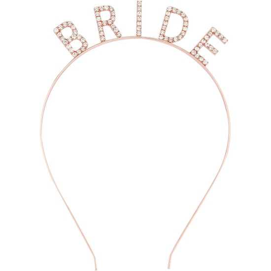 Rose Gold Bekarlığa Veda Kristal Taş Bride Tacı Rose Gold Bekarlığa Veda Kristal Taş Bride Tacı