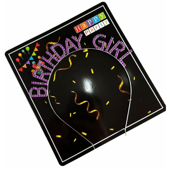 Mor Renk Kristal Taşlı Parlak Birthday Girl Yazılı Taç Mor Renk Kristal Taşlı Parlak Birthday Girl Yazılı Taç