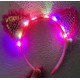 Fuşya Pullu Led Işıklı Kedi Kulak Taç Fuşya Pullu Led Işıklı Kedi Kulak Taç