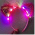 Pembe Pullu Led Işıklı Kedi Kulak Taç