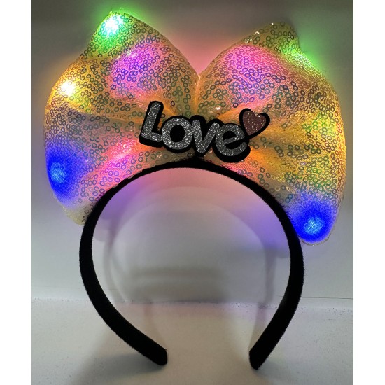 Led Işıklı Love Yazılı Fiyonk Taç Led Işıklı Love Yazılı Fiyonk Taç