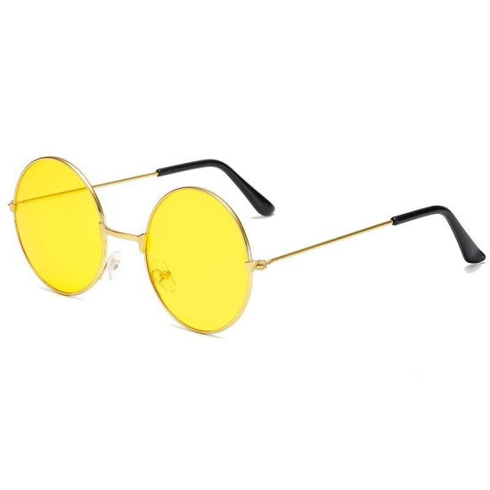 Yuvarlak Cam John Lennon Tarzı Gold Çerçeveli Sarı Gözlük Yuvarlak Cam John Lennon Tarzı Gold Çerçeveli Sarı Gözlük