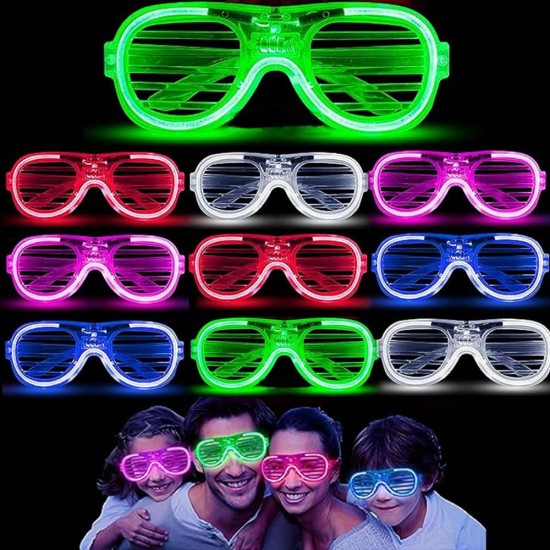 Glow Işıklı Panjur Parti Gözlüğü 12 Adet Glow Işıklı Panjur Parti Gözlüğü 12 Adet