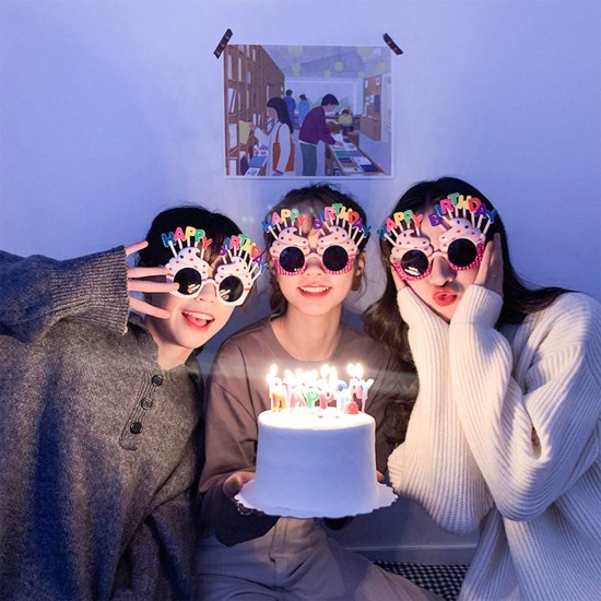 Happy Birthday Yazılı Pembe Fuşya Parti Gözlüğü Happy Birthday Yazılı Pembe Fuşya Parti Gözlüğü