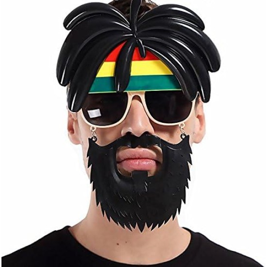 Rasta Peruklu Bob Marley Parti Gözlüğü Rasta Peruklu Bob Marley Parti Gözlüğü