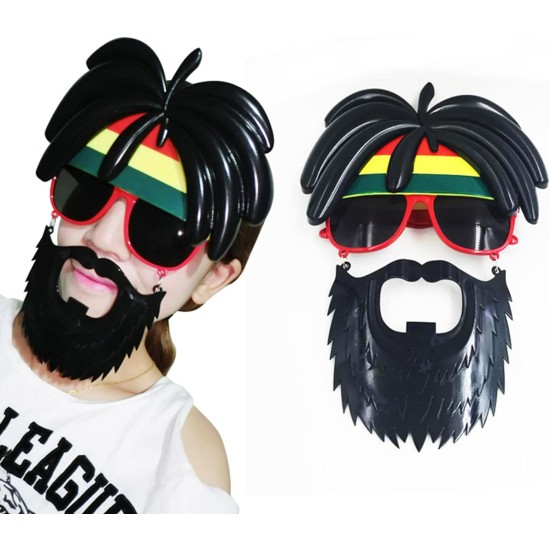 Rasta Peruklu Bob Marley Parti Gözlüğü Rasta Peruklu Bob Marley Parti Gözlüğü