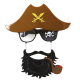 Kahve Şapkalı Pipolu Jack Sparrow Gözlüğü Kahve Şapkalı Pipolu Jack Sparrow Gözlüğü