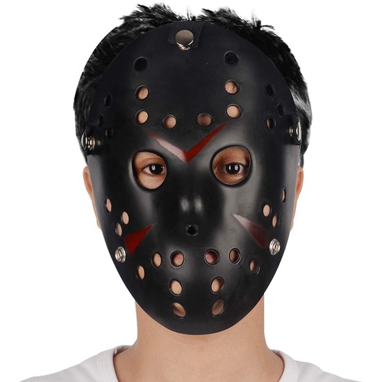 Siyah Kırmızı Çizgili Jason Hannibal Maskesi Siyah Kırmızı Çizgili Jason Hannibal Maskesi