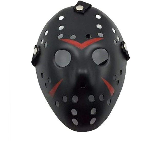 Siyah Kırmızı Çizgili Jason Hannibal Maskesi Siyah Kırmızı Çizgili Jason Hannibal Maskesi