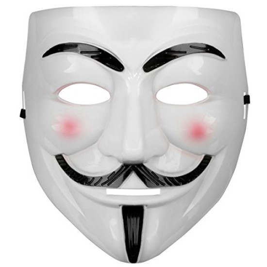 Beyaz Pembe Yanaklı V For Vendetta Maskesi Beyaz Pembe Yanaklı V For Vendetta Maskesi