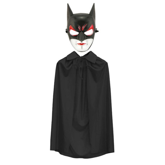 Batman Maskesi Catwoman ve Batman Pelerini Siyah Set Batman Maskesi Catwoman ve Batman Pelerini Siyah Set