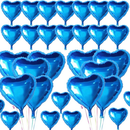 Metalize Mavi Kalp Folyo Balon Metalize Mavi Kalp Folyo Balon