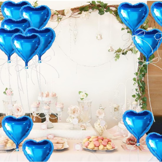 Metalize Mavi Kalp Folyo Balon Metalize Mavi Kalp Folyo Balon