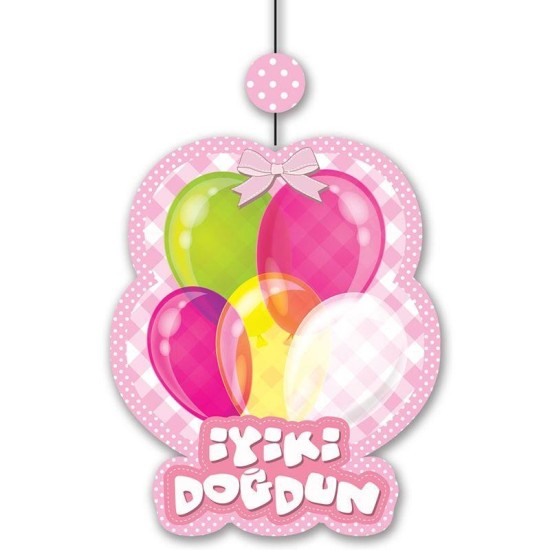 Pembe İyiki Doğdun Asmalı Süs Set 3'lü Pembe İyiki Doğdun Asmalı Süs Set 3'lü