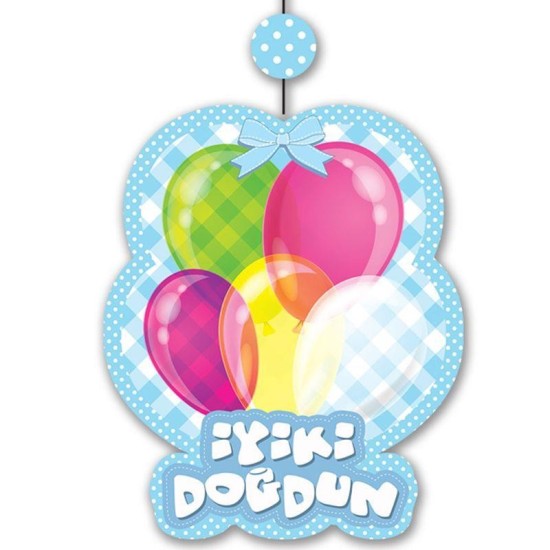 İyiki Doğdun Asmalı İp Süs Mavi İyiki Doğdun Asmalı İp Süs Mavi