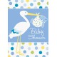 Baby Boy Stork Temalı Mavi Davetiye 8 Adet Baby Boy Stork Temalı Mavi Davetiye 8 Adet