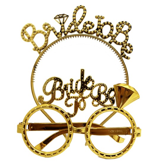 Bride To Be Taç ve Gözlük Seti Altın Renk Bride To Be Taç ve Gözlük Seti Altın Renk