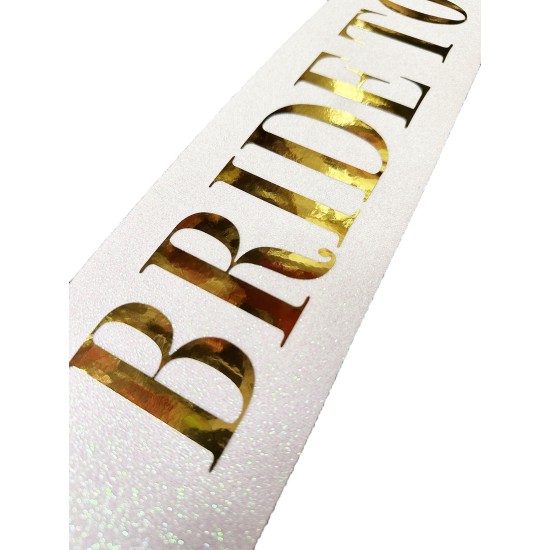 Altın Yazılı Bride To Be Simli Kuşak Kemer Altın Yazılı Bride To Be Simli Kuşak Kemer