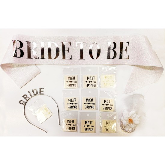 Gümüş Renk Bride Partisi Seti 13 Parça Gümüş Renk Bride Partisi Seti 13 Parça