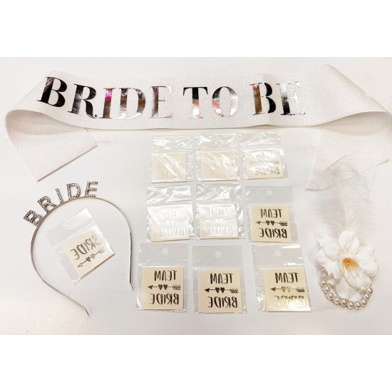 Gümüş Renk Bride Partisi Seti 13 Parça Gümüş Renk Bride Partisi Seti 13 Parça