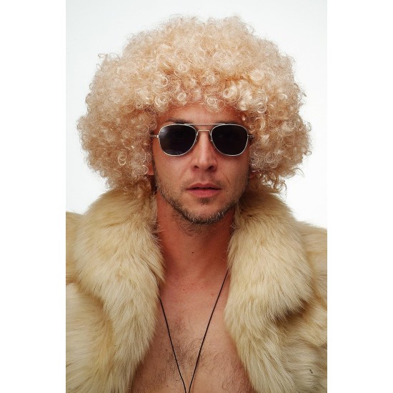 Altın Renk Kıvırcık Afro Parti Peruğu Altın Renk Kıvırcık Afro Parti Peruğu