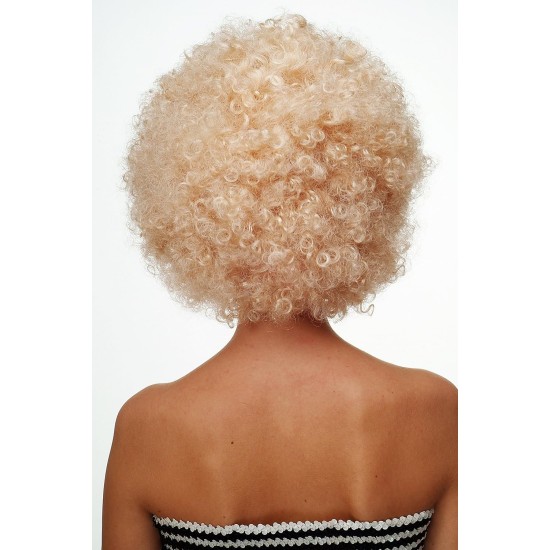Altın Renk Kıvırcık Afro Parti Peruğu Altın Renk Kıvırcık Afro Parti Peruğu