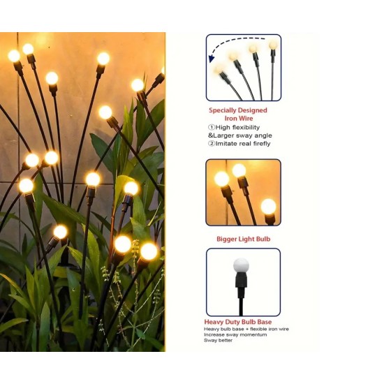 Solar LED Ateşböceği Bahçe Işıkları 2 Adet Solar LED Ateşböceği Bahçe Işıkları 2 Adet