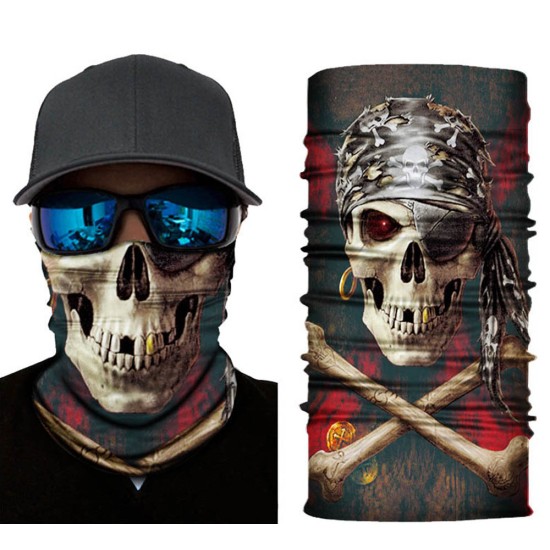 Siyah Korsan Kafatası Baskılı Buff Bandana 30x48 cm Siyah Korsan Kafatası Baskılı Buff Bandana 30x48 cm