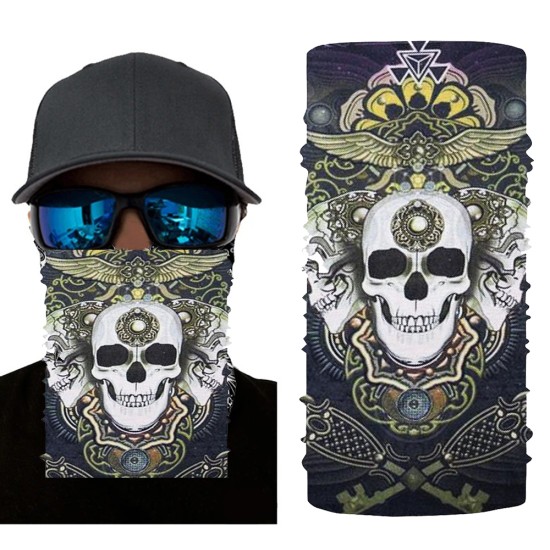 Siyah Beyaz Kafatası Baskılı Buff Bandana 28x45 cm Siyah Beyaz Kafatası Baskılı Buff Bandana 28x45 cm