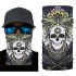 Siyah Beyaz Kafatası Baskılı Buff Bandana 28x45 cm