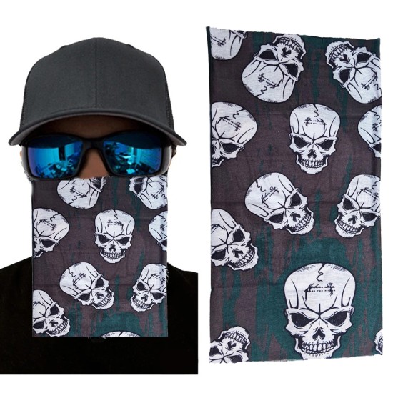Kahve Yeşil Çoklu Kafatası Baskılı Buff Bandana 25x48 cm Kahve Yeşil Çoklu Kafatası Baskılı Buff Bandana 25x48 cm